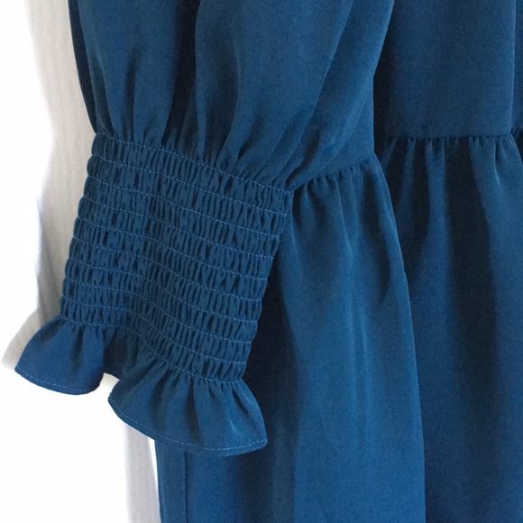 NWOT Tuckernuck Kenzo dress in deep blue crepe L - Picture 4 of 10